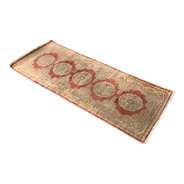 2ft 6in × 6ft 5in Oushak Turkish Runner Rug, Vintage For Sale