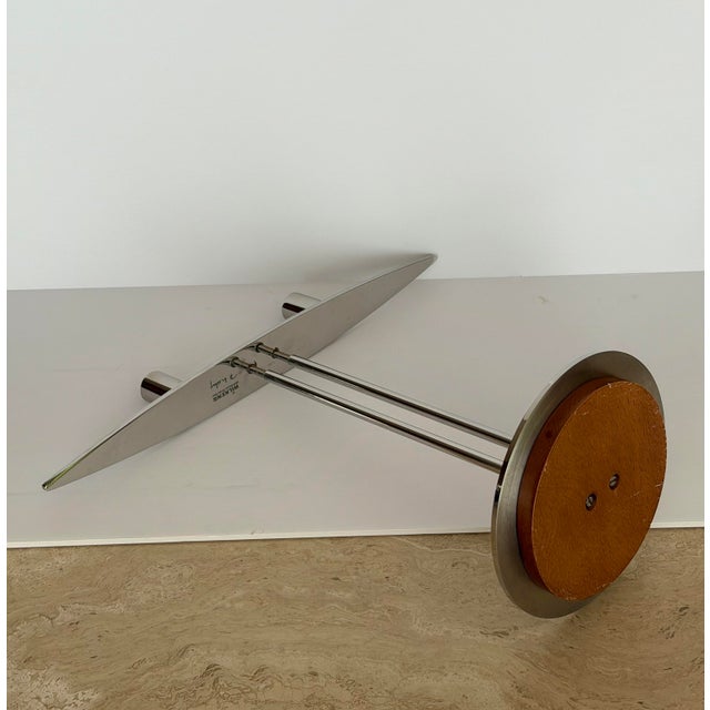1980s Peter Maly for Wilkens Stainless Steel Two-Light Candelabrum For Sale - Image 10 of 10