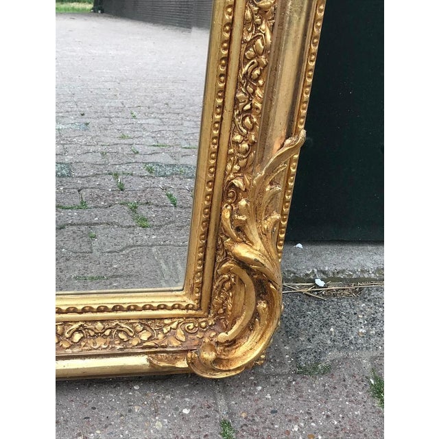 Late 20th French Louis XVI Gold Beech Floor Mirrors Pair For Sale - Image 12 of 18