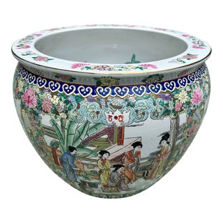 Large Chinese Fishbowl Planter For Sale