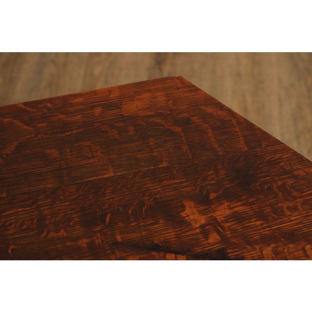 Imperial Furniture Antique Mission Oak Hexagonal Lamp Table For Sale In Philadelphia - Image 6 of 12