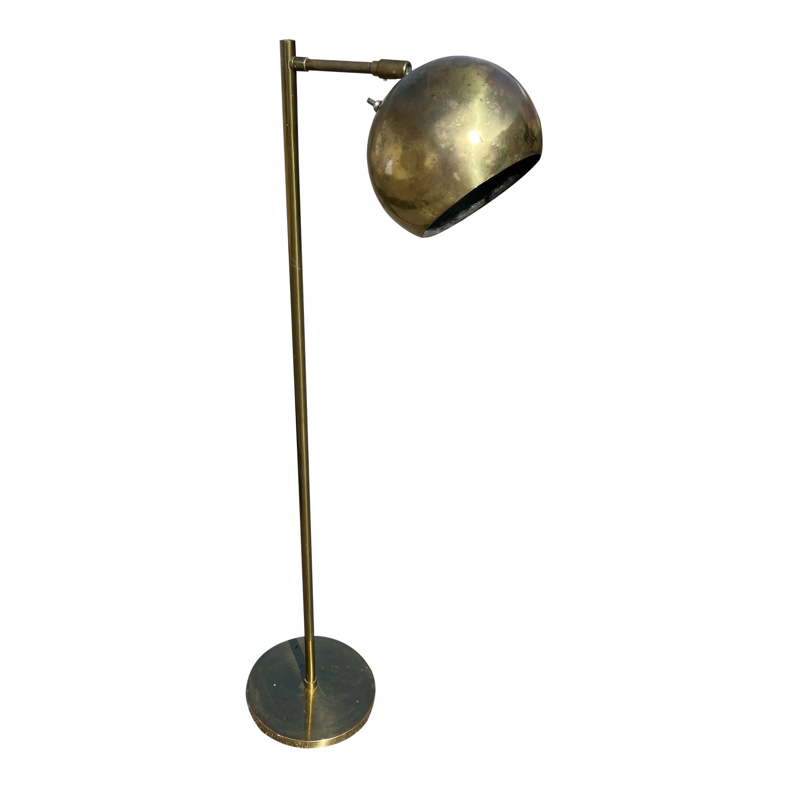 Vintage MidCentury Brass Globe Floor Lamp Chairish