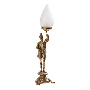 Mid-Century Brass Soldier Restored Table Lamp With Frosted Glass Shade, From Spain