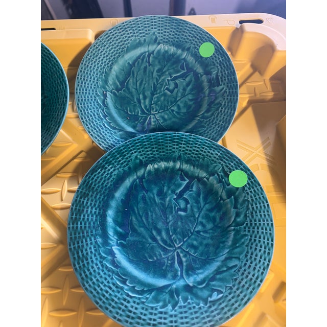 Green Green Majolica Leaves Plate, Circa 1890 For Sale - Image 8 of 10