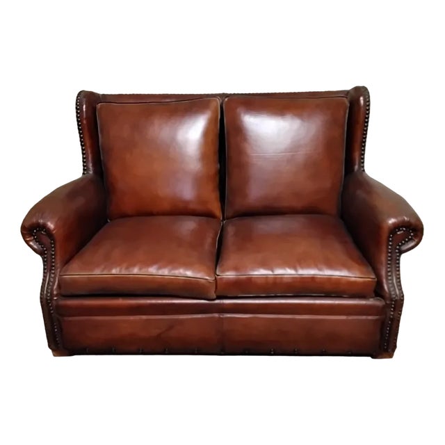 Two-Seater Club Sofa with Wings, 1950s For Sale