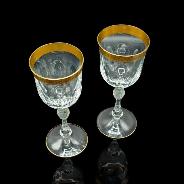 1920s Set of 4 Antique French Glass Wine Glasses For Sale - Image 9 of 13
