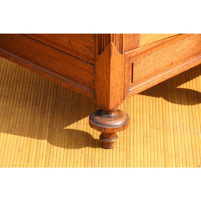 Antique French Provincial Louis XV Carved Oak Marble Top Sideboard For Sale - Image 12 of 12