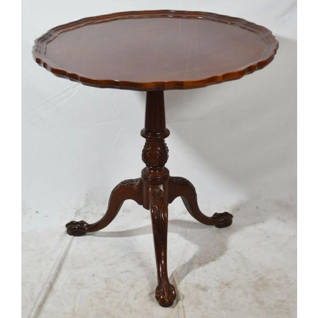 Hickory Chair James River Collection Mahogany Chippendale Tilt Top Pie Table For Sale - Image 9 of 9