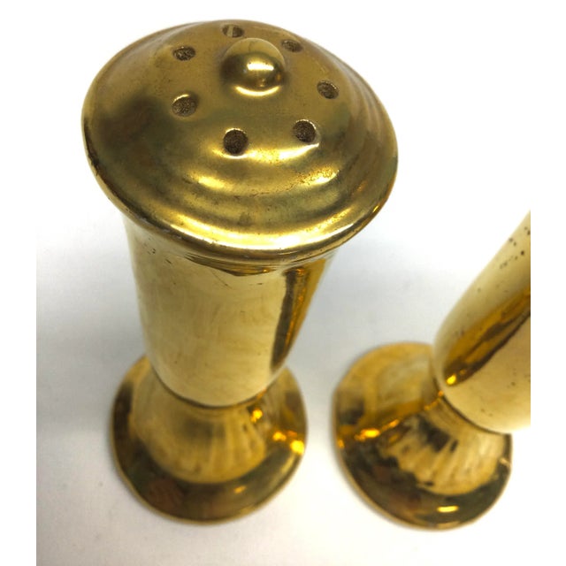 Ceramic Mid Century Gold Ceramic Salt and Pepper Shaker Set For Sale - Image 7 of 7