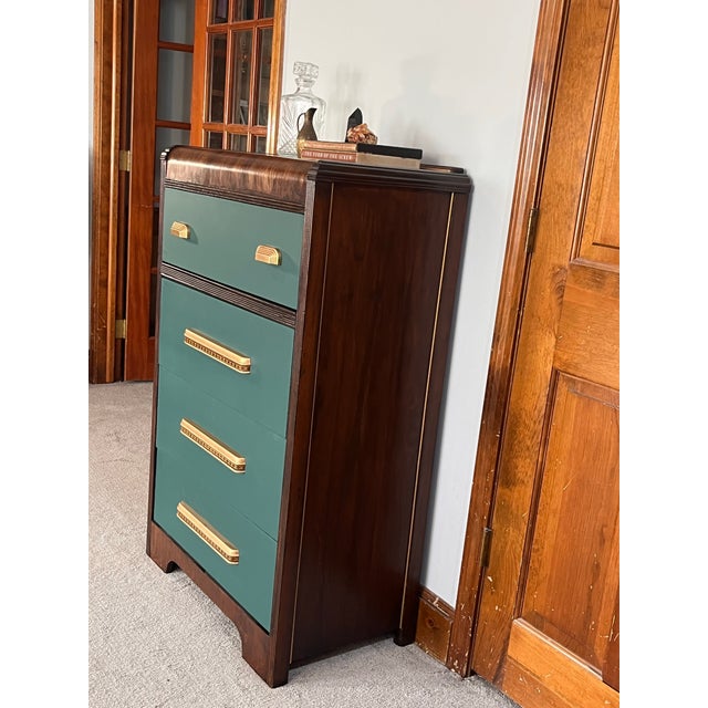 1930's American Waterfall Dresser Custom Restored For Sale In Kansas City - Image 6 of 9