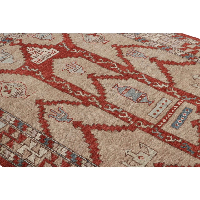 2010s Rug & Kilim’s Tribal Rug in Red and Beige-Brown All Over Geometric Pattern For Sale - Image 5 of 7