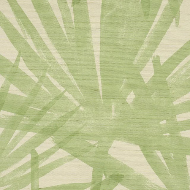 Contemporary Schumacher Sunlit Palm Sisal Wallpaper In Pistachio For Sale - Image 3 of 5