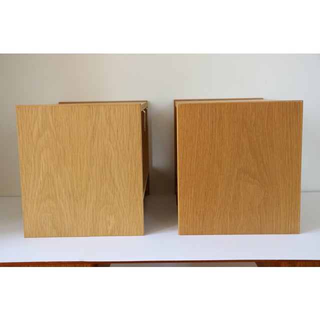 Brown Scandinavian Wall-Mounted Bedside Tables with Drawers in Oak, 1960, Set of 2 For Sale - Image 8 of 13
