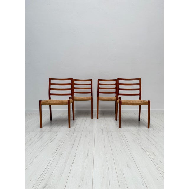Vintage Danish Teak Dining Chairs No. 85 by Niels O. Møller from J.L. Møllers, 1970s, Set of 4 For Sale - Image 10 of 10