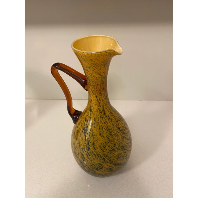 Italian Vintage Italian Amber Tortoise Shell Cased Glass Pitcher For Sale - Image 3 of 5