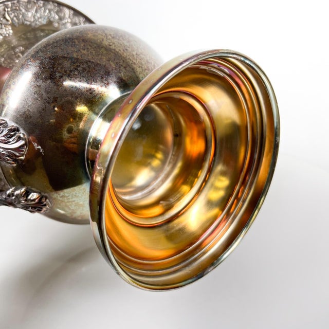 1960s Vintage Champagne Wine Bucket Repoussé Grape Silverplate For Sale - Image 9 of 12