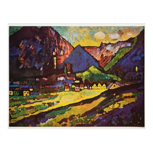 1960 After Wassily Kandinsky "Bavarian Mountains With Village", First Edition Full-Color Print