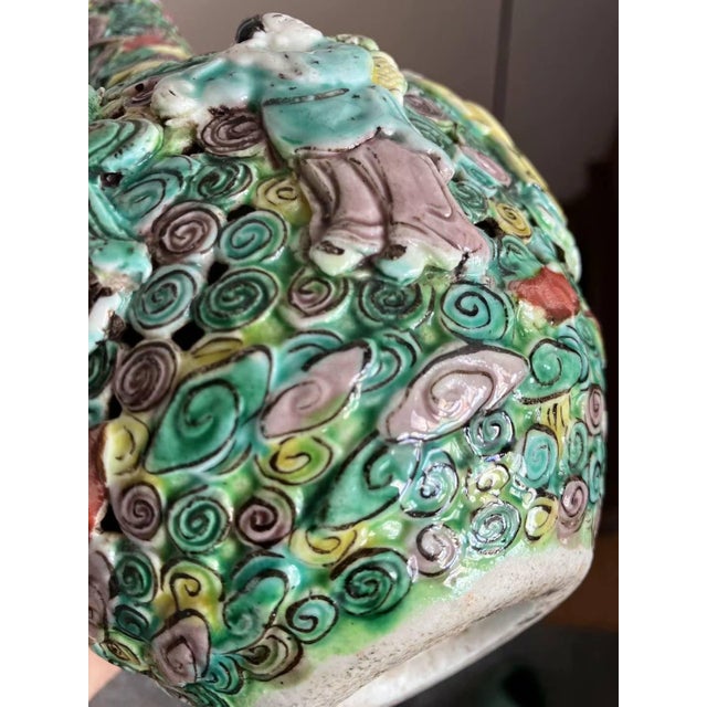 Ceramic Late 19th Century Chinese Openwork Famille-Rose Porcelain Vase Signed For Sale - Image 7 of 10