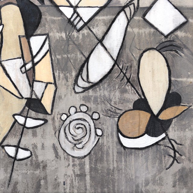 Deconstructing Dystopia - Original Neutral Expressive Abstract Mixed Media Painting on Canvas For Sale In Los Angeles - Image 6 of 9