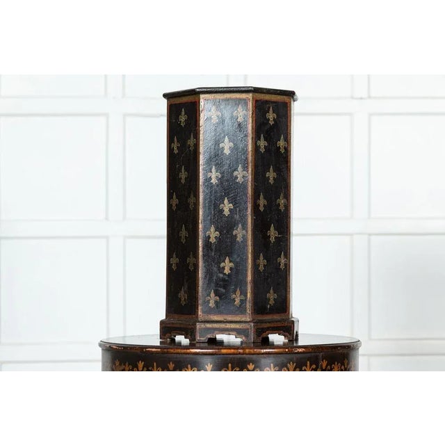Wood Napoleon III French Fleur De Lis Painted Umbrella Stand, 1860s For Sale - Image 7 of 12