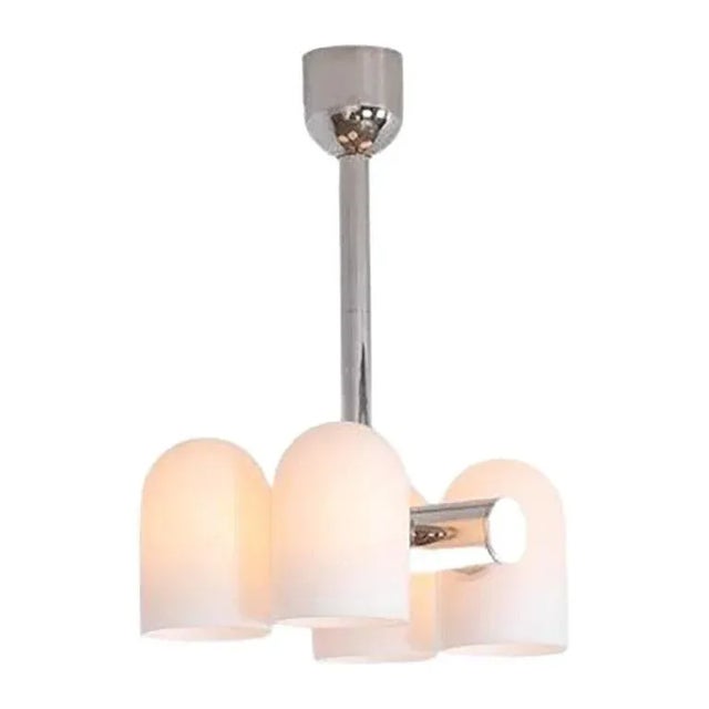 Black Odyssey 4 Polished Nickel Chandelier by Schwung For Sale - Image 8 of 8