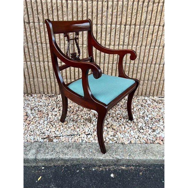 Early 20th Century Woodward & Lothrop Co Regency Style Carved Mahogany Open Armchair For Sale - Image 4 of 11