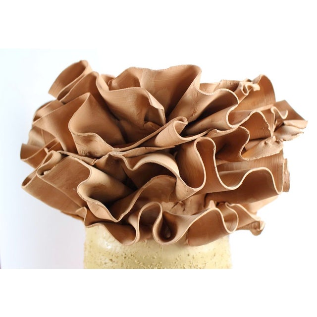 Ceramic Decorated Terracotta Vase by Mascia Meccani for Meccani Design For Sale - Image 7 of 8