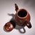 Wood Vintage Chinese Yixing Zisha Clay Teapot - Organic Gourd Shape With Relief Vines & Fruit For Sale - Image 7 of 9