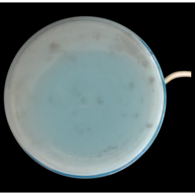 Glass Vintage 80s CVV Vianne Blue Cased Glass Urn Lamp - Set of Two - Made in France For Sale - Image 7 of 12