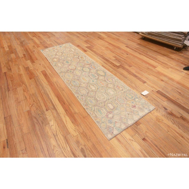 A Soft Light Color With A Beautifully Tribal Geometric Diamond Design Rustic Hallway Runner Rug, Country of Origin:...