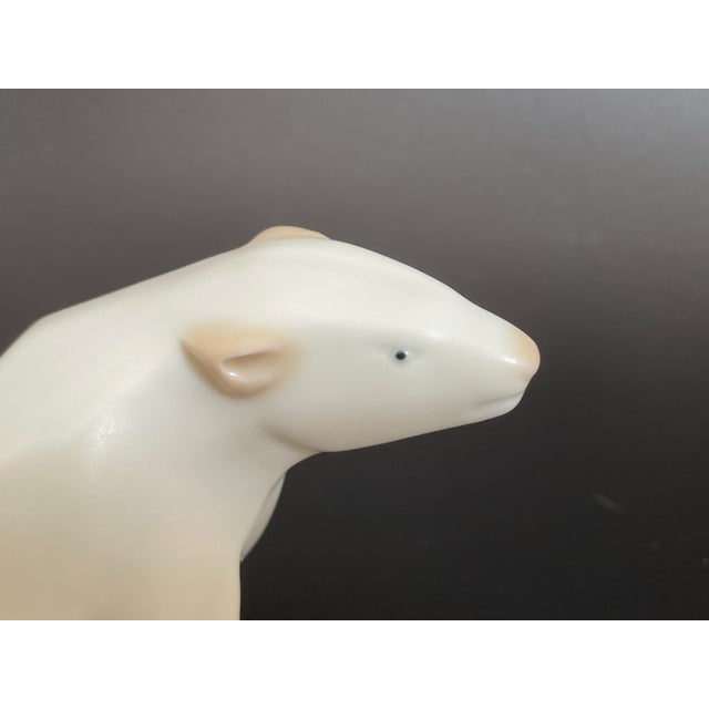 White Mid Century Modern Porcelain Polar Bear Mom & Cub Figurines - A Pair For Sale - Image 8 of 11