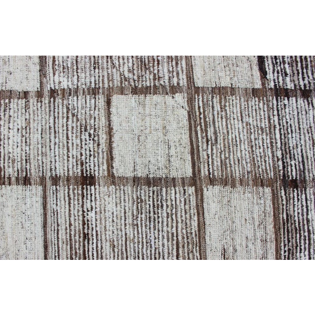 Cream Modern Checkerboard Piled Rug by Keivan Woven Arts 10'0 X 13'10 For Sale - Image 8 of 14