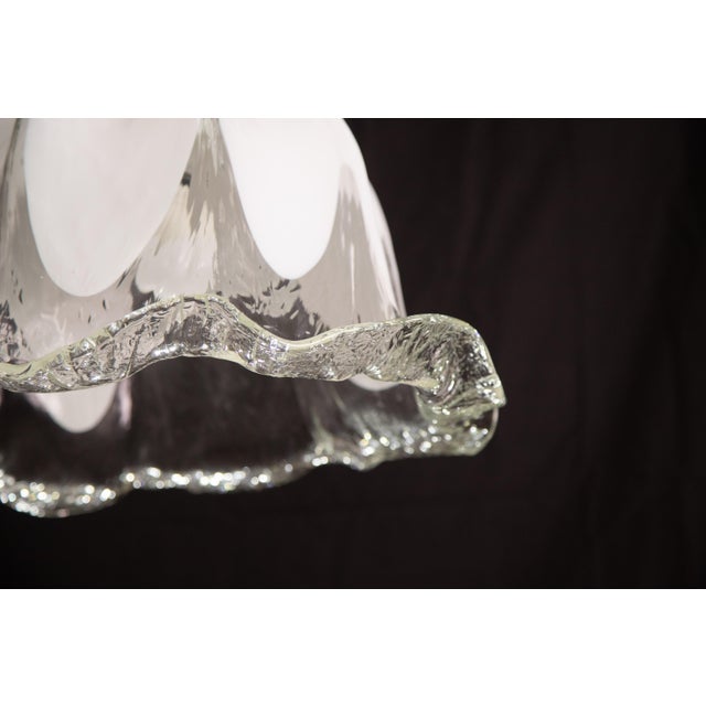 1970s Midcentury Murano White Pendant, 1980s For Sale - Image 5 of 11