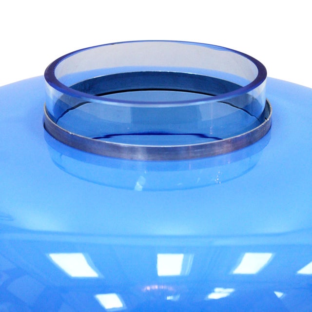 Blue Mid-Century Modern Blue Table Lamps by Carlo Nason for Mazzega, Set of 2 For Sale - Image 8 of 12