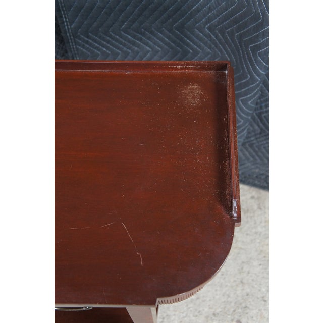 Wood Mid 20th Century Mersman English Regency Style Mahogany Inlaid Console Entry Table For Sale - Image 7 of 12