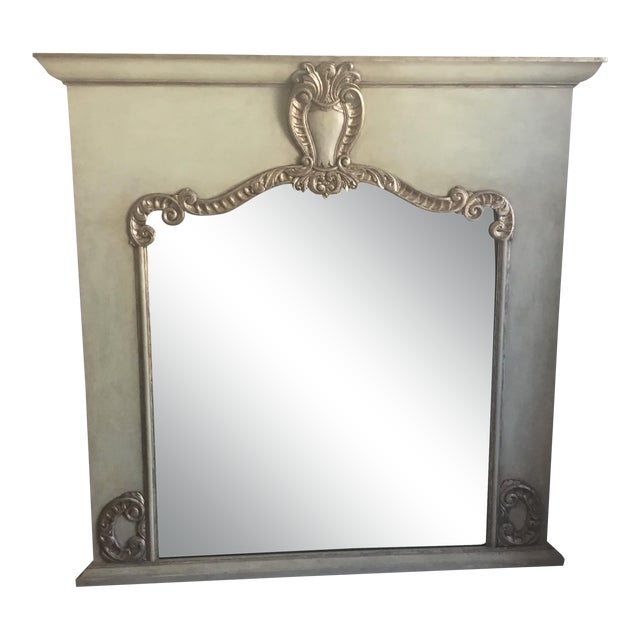 Antiqued Silver Fireplace Frame for a Mirrior For Sale