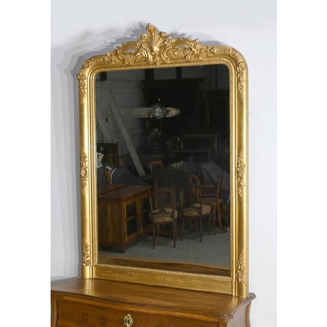 Louis XV Style Gilded Wood Mirror For Sale - Image 4 of 18
