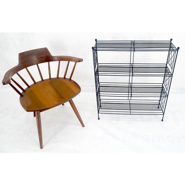 1960s Vintage Mid Century Modern Wire Rack Shelf Unit Ball Finials Tony Paul For Sale - Image 5 of 12