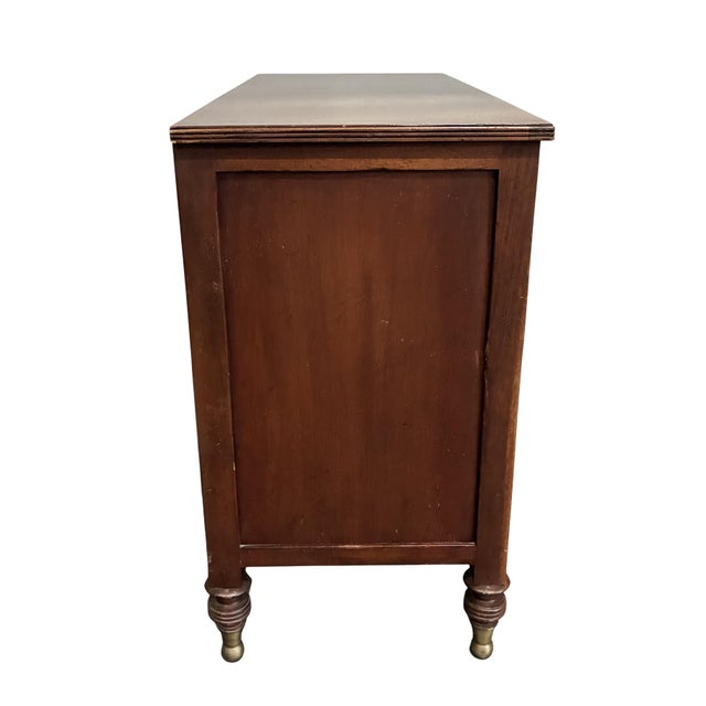 Wood Late 20th Century Baker Furniture Milling Road Mahogany Server Cabinet With Lion's Head Brass Pulls For Sale - Image 7 of 10