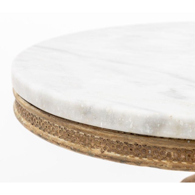 Gray Neoclassical Style Marble Top Figural Side Table For Sale - Image 8 of 9