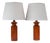 Large Mid-Century Modern Danish Teak Table Lamps, Set of 2 For Sale