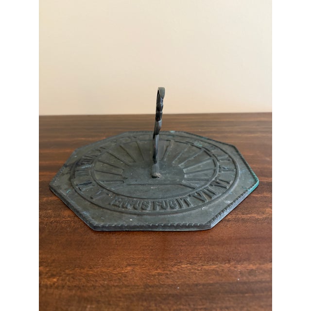 French Country Vintage English Country Iron Garden Sundial "Tempus Fugit" For Sale - Image 3 of 7