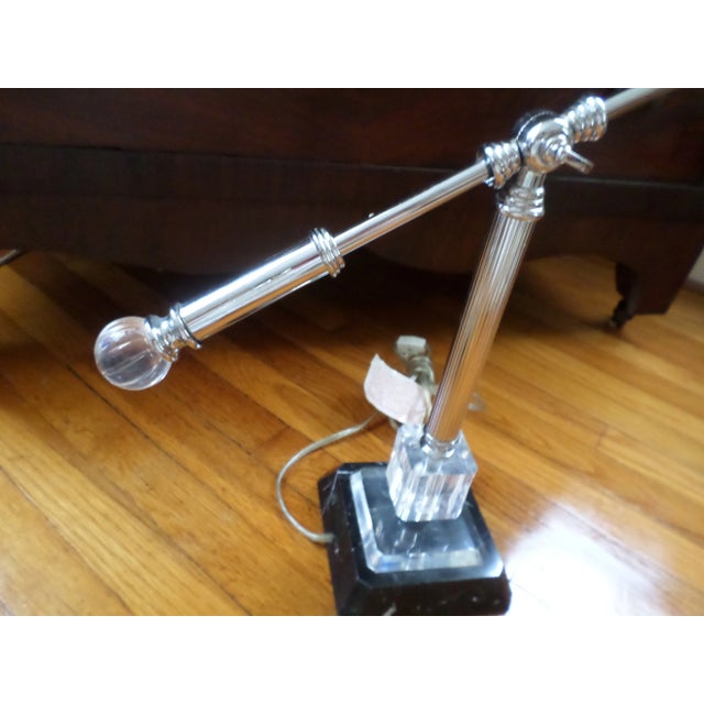 Metal Mid Century Modern Retro Style Marble Base Adjustable Desk Table Lamps - a Pair For Sale - Image 7 of 11
