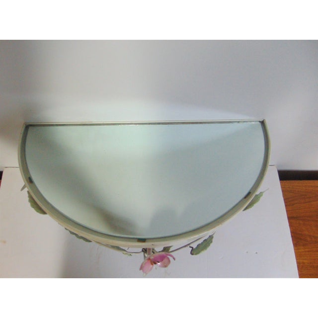 Italian Italian Floral Tole Hanging Shelf For Sale - Image 3 of 7