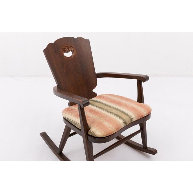 Brown Mid-Century Scandinavian Rocking Chair For Sale - Image 8 of 14