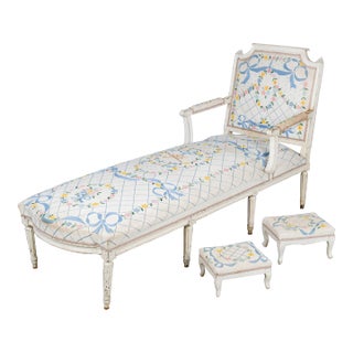 18th C. French Louis XVI Chaise Longue For Sale