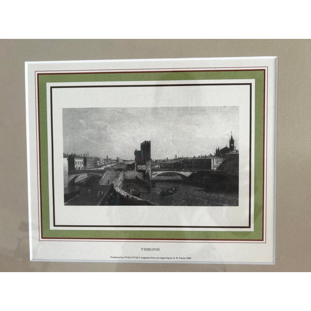 Italian Set of 4 Vintage Etchings of Iconic Italian Cities in Gilded Frames – A Decorator’s Must-Have Collection! For Sale - Image 3 of 5