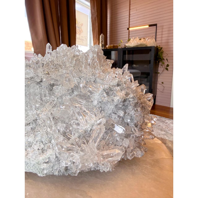 Himalayan Quartz Crystal Cluster – High Clarity Multi-Point Formation, Sculptural Natural Specimen "Odette" For Sale - Image 9 of 18