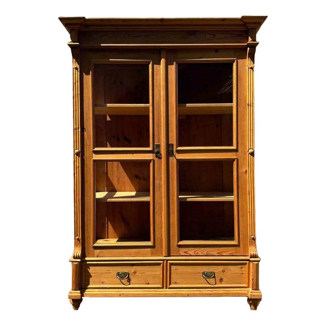 Antique Softwood Display Cabinet, 1880s For Sale
