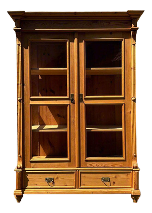 Antique Softwood Display Cabinet, 1880s